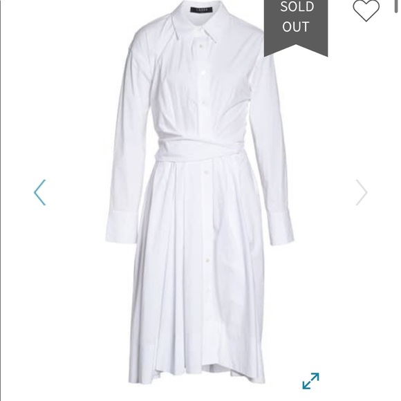 Small Cotton White Button Shirt Dress Swing Collar - Picture 2 of 11